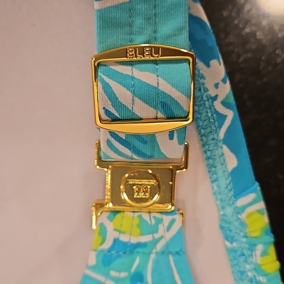 💕BLEU ROD BEATTIE💕 Escape To The Beach Twist Bandeau Bikini Top ~ Lagoon 6 - Picture 10 of 12